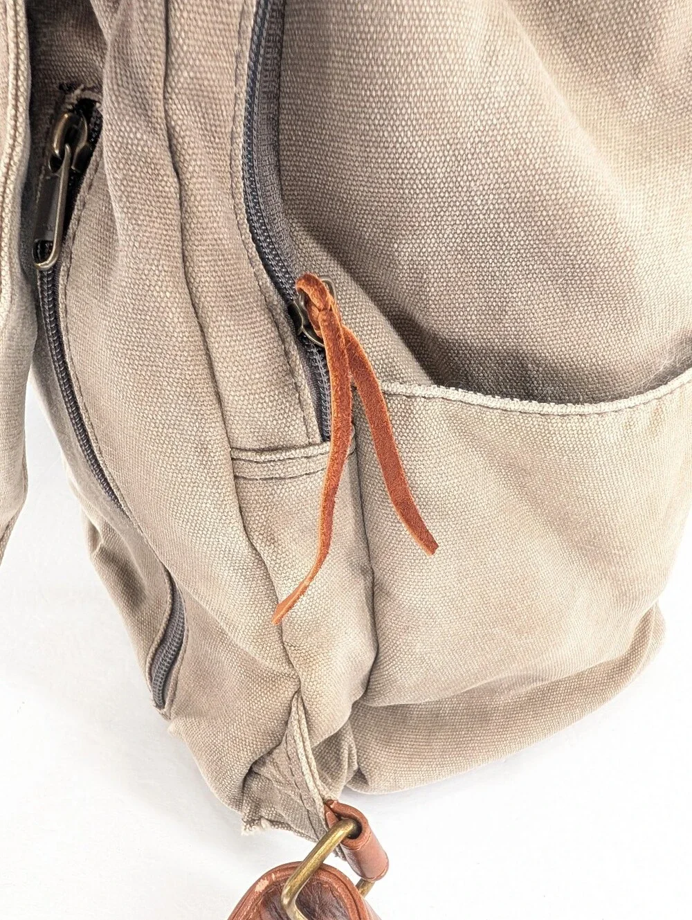 Momkindness Duo Multipurpose Backpack Diaper Bag Neutral Taupy Grey Canvas